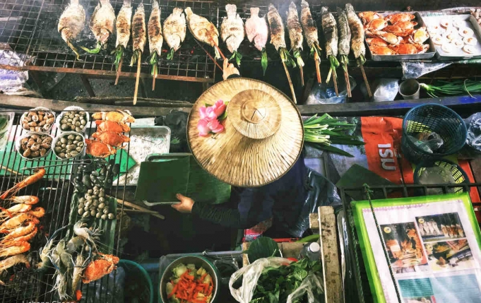 Mercado flutuante de bangkok