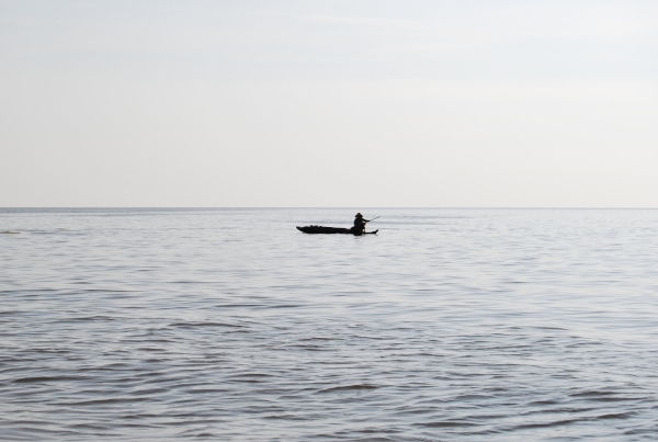 Tonle sap lake lone boat